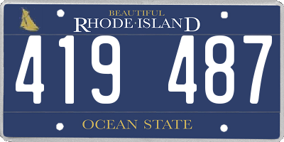 RI license plate 419487