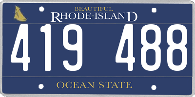 RI license plate 419488