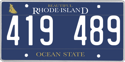 RI license plate 419489