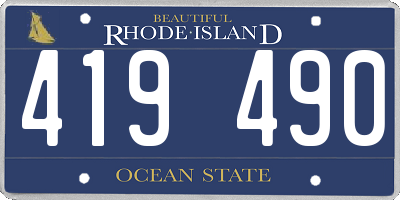 RI license plate 419490