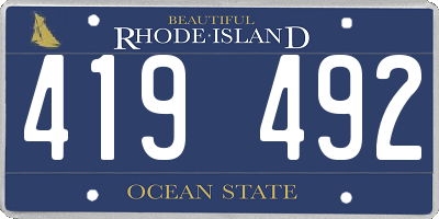 RI license plate 419492
