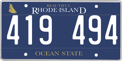RI license plate 419494