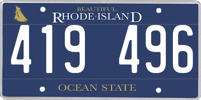 RI license plate 419496
