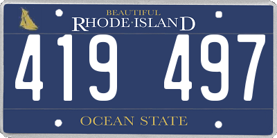 RI license plate 419497