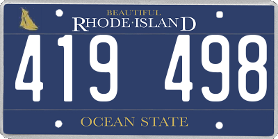 RI license plate 419498