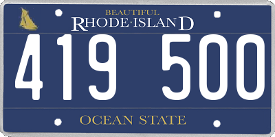 RI license plate 419500