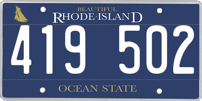 RI license plate 419502