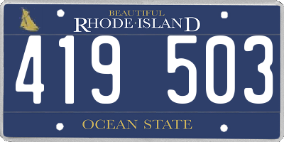 RI license plate 419503