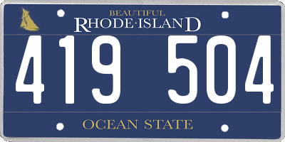 RI license plate 419504