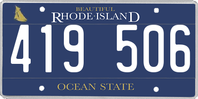 RI license plate 419506