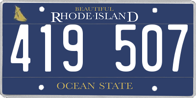 RI license plate 419507