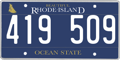 RI license plate 419509