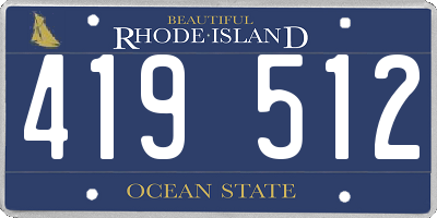 RI license plate 419512