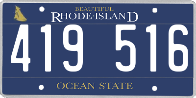 RI license plate 419516