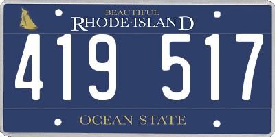 RI license plate 419517