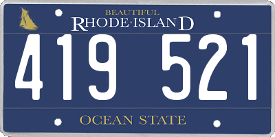 RI license plate 419521