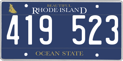 RI license plate 419523