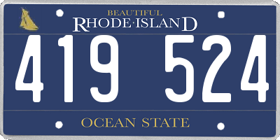 RI license plate 419524