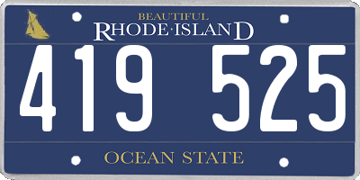 RI license plate 419525