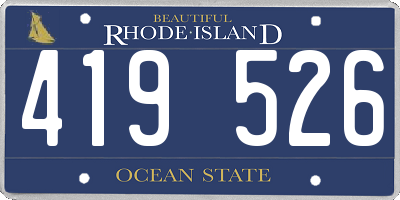 RI license plate 419526