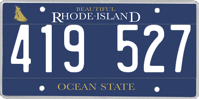 RI license plate 419527