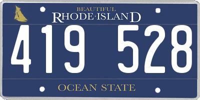 RI license plate 419528
