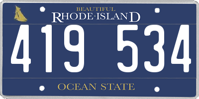 RI license plate 419534