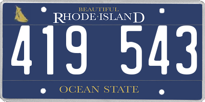 RI license plate 419543