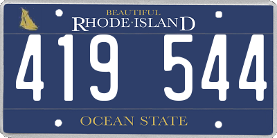 RI license plate 419544
