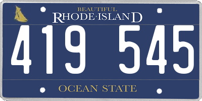 RI license plate 419545