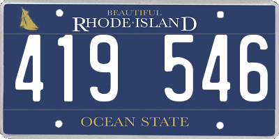 RI license plate 419546