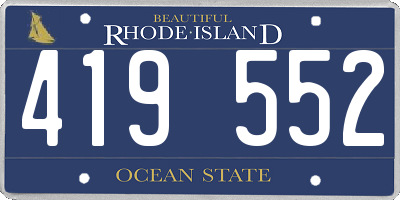 RI license plate 419552