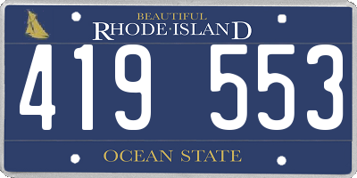 RI license plate 419553
