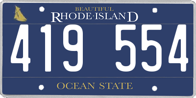 RI license plate 419554