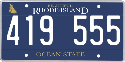 RI license plate 419555