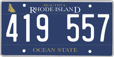 RI license plate 419557