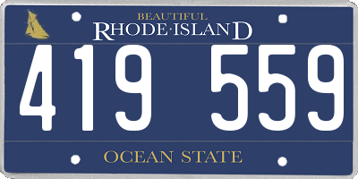 RI license plate 419559