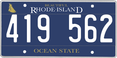 RI license plate 419562