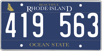 RI license plate 419563