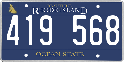 RI license plate 419568
