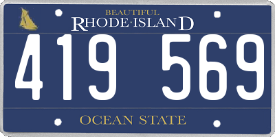 RI license plate 419569