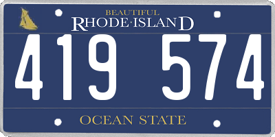 RI license plate 419574