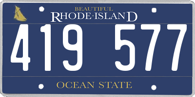 RI license plate 419577