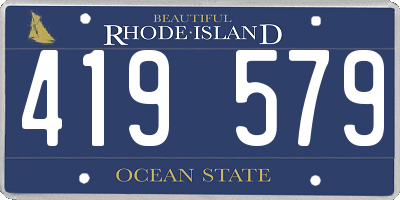 RI license plate 419579