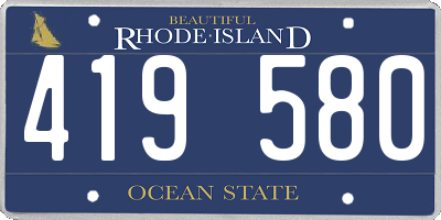 RI license plate 419580