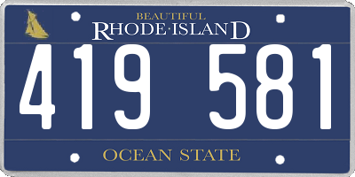 RI license plate 419581
