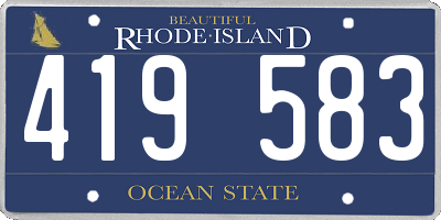 RI license plate 419583