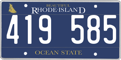 RI license plate 419585