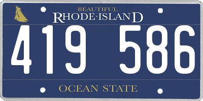 RI license plate 419586