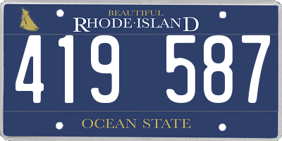 RI license plate 419587